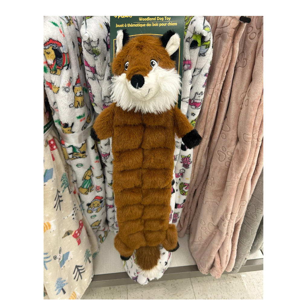 Pally Paws Long Plush Fox Dog Toy with Squeaker – Interactive Stuffed Pet Toy